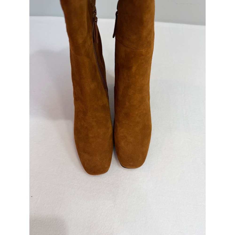 Cole Haan Georgette  Boot Womens 6 Brown Tobacco Suede Block Heel Tall Classic - Picture 11 of 12